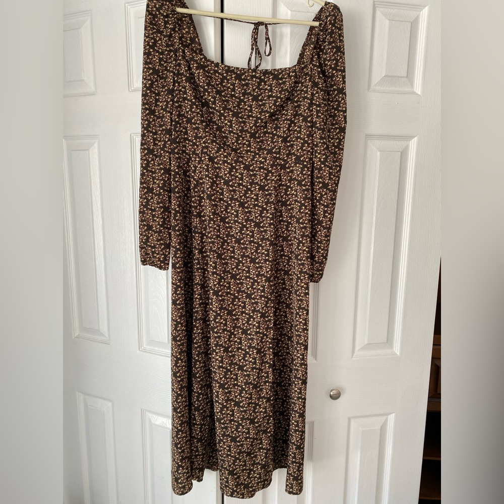 Chic Long Sleeve Floral Dress